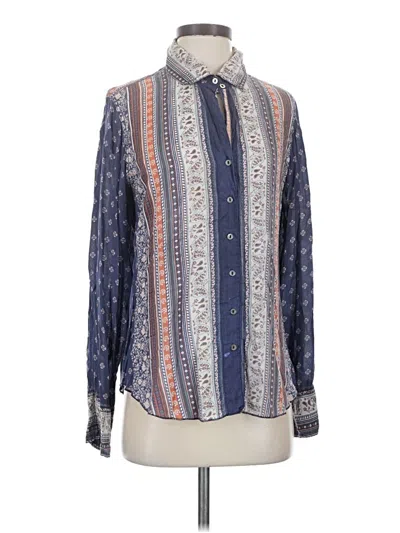 Pre-owned Cino Long Sleeve Blouse In Blue