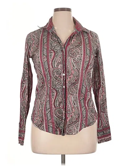 Pre-owned Cino Long Sleeve Blouse In Burgundy