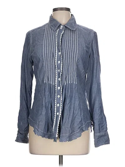 Pre-owned Cino Long Sleeve Button Down Shirt In Blue