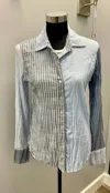 Cino Multi-pattern Chambray Shirt In Multi