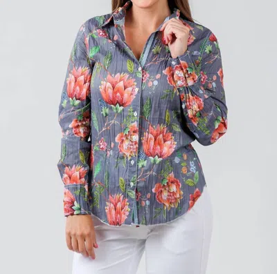 Cino San Marco Mix Shirt - Plus In Vintage Blue