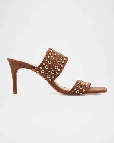 Cinq À Sept 70mm Sutton Embellished Suede Sandals In Brown