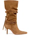 Cinq À Sept Samina Ruched Knee High Boot In Brown