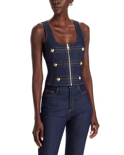 Cinq À Sept Cinq A Sept Abbot Scoop Neck Denim Top In Indigo In Blue