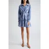 Cinq À Sept Abrielle Mini Dress In Chambray/white