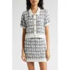 Cinq À Sept Adalee Short-sleeve Cardigan In Black/white