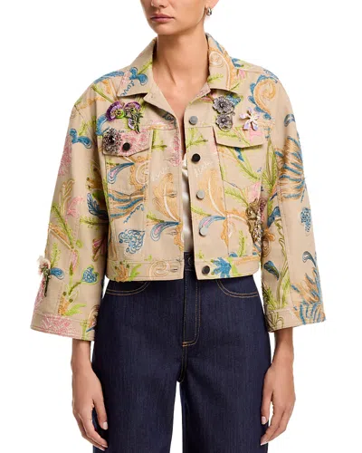 Cinq À Sept Cinq A Sept Addie Embellished Embroidered Jacket In Brown