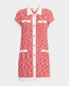 Cinq À Sept Adelaide Buttoned Short-sleeve Mini Dress In Pink