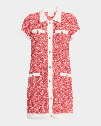 Cinq À Sept Adelaide Buttoned Short-sleeve Mini Dress In Pink