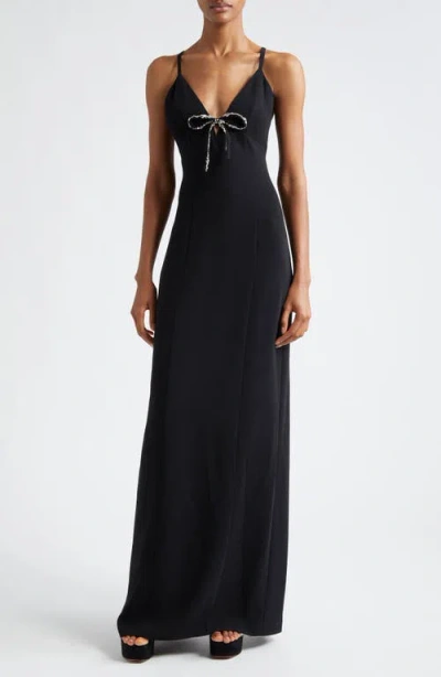Cinq À Sept Adele Sleeveless Bow Gown In Black