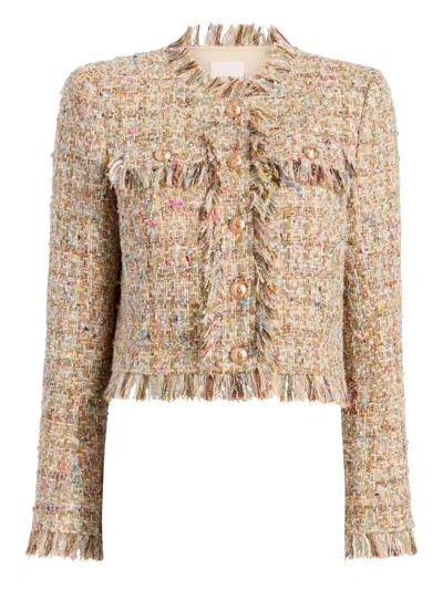 Cinq À Sept Adeline Boucle Fringe Jacket In Neutral