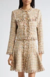 Cinq À Sept Adeline Clarise Metallic Tweed Jacket In Brown