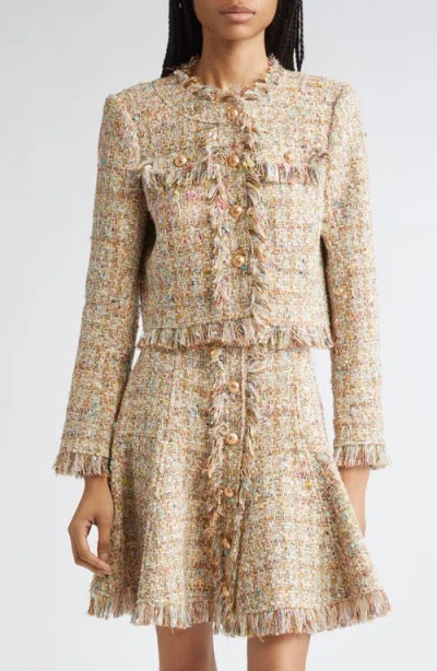 Cinq À Sept Adeline Clarise Metallic Tweed Jacket In Brown