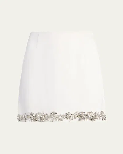 Cinq À Sept Adona Tumbling Flowers Crepe Mini Skirt In White