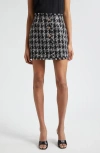 Cinq À Sept Adrienne Cotton Blend Tweed Miniskirt In Black/ivory