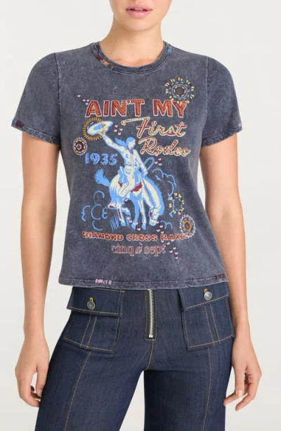 Cinq À Sept Ain't My First Rodeo Shrunken T-shirt In Blue