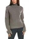 Cinq À Sept Cinq A Sept Alani Rhinestone Crackle Wool-blend Turtleneck Top