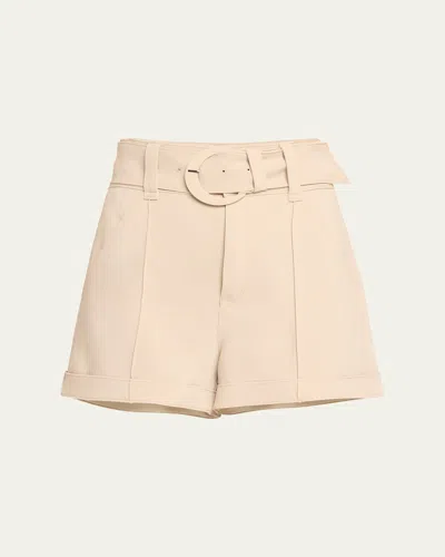 Cinq À Sept Aldi Belted High-rise Stitched Shorts In Pink