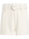Cinq À Sept Aldi Belted High-rise Stitched Shorts In White
