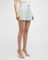 Cinq À Sept Aldi Belted Wide-leg Linen Shorts In Glacial Blue