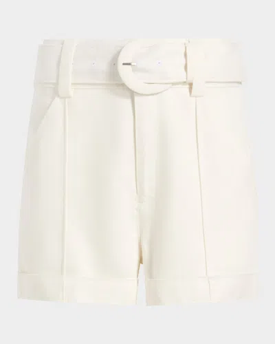 CINQ À SEPT ALDI BELTED WIDE-LEG LINEN SHORTS
