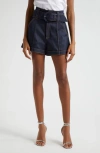 CINQ À SEPT ALDI HIGH WAIST BELTED DENIM SHORTS