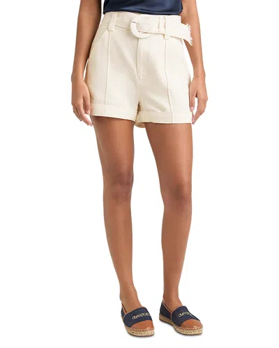 CINQ À SEPT CINQ A SEPT ALDI LINEN BLEND BELTED SHORTS