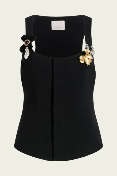 CINQ À SEPT ALIANA VEST IN BLACK