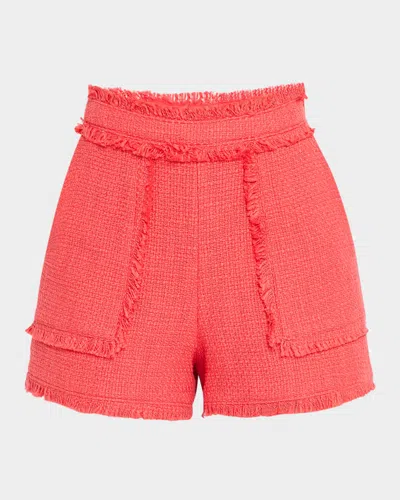 Cinq À Sept Allen Boucle Short In Cherry Lemon