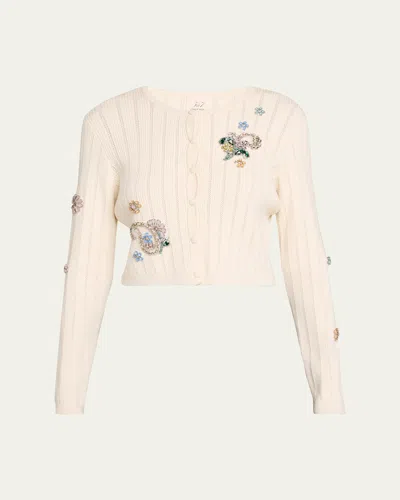 Cinq À Sept Allison Embellished Cardigan In Neutral