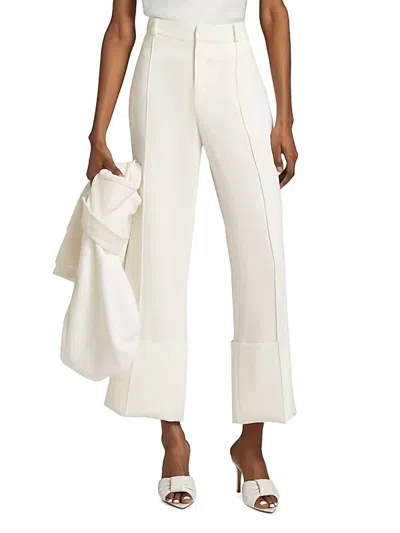 Cinq À Sept Alliston Wide Leg Pants In Ivory In White