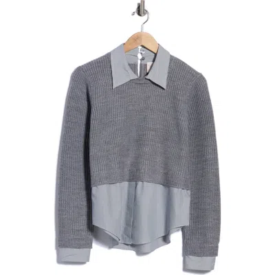 Cinq À Sept Amadea Wool Blend Prestyled Pullover Sweater In Gray