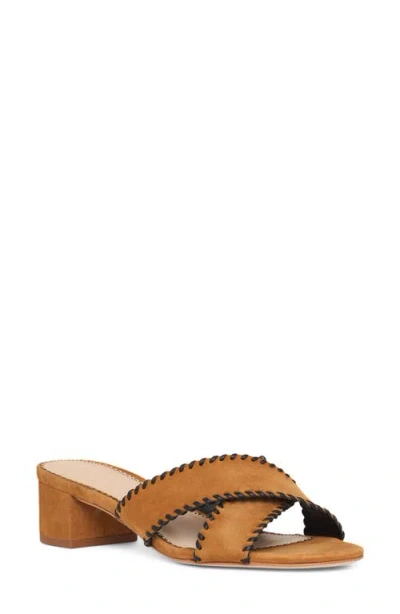 Cinq À Sept Amanda Crisscross Suede Slide Sandal In Multi