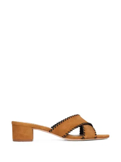 Cinq À Sept Amanda Crisscross Suede Slide Sandal In Multi