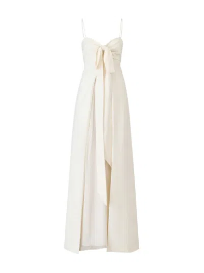 Cinq À Sept Amberly Gown Bow-detail Maxi Dress In White
