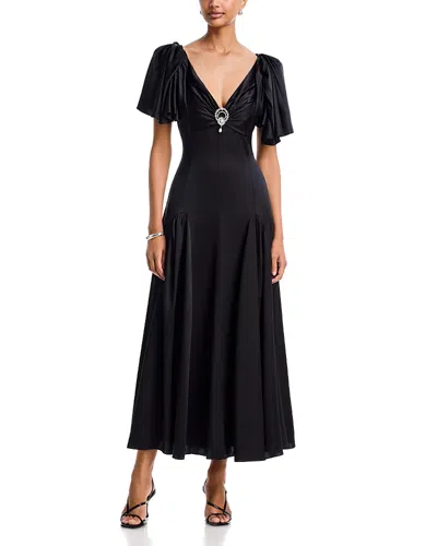 Cinq À Sept Cinq A Sept Ambriella Silk Capelet Sleeve Dress In Black