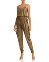 Cinq À Sept Cinq A Sept Amia Satin V-neck Jumpsuit In Olive