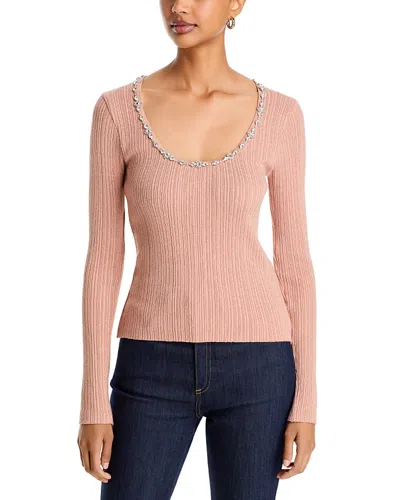 Cinq À Sept Cinq A Sept Aminta Embellished Scoop Neck Top In Silver