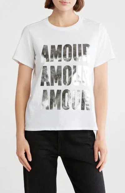 Cinq À Sept Amour Amour Amour Foiled Graphic T-shirt In Multi