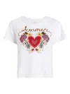 Cinq À Sept Western Amour Shrunken Crewneck Tee In White