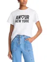 Cinq À Sept Short-sleeve Amour Heart Tee In White/black