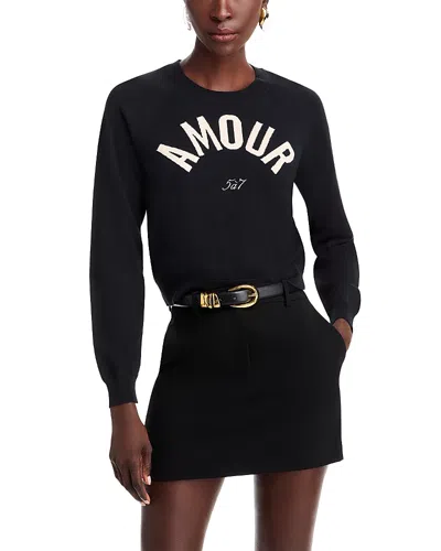 Cinq À Sept Cinq A Sept Amour Raglan Sleeve Sweater In Black/plaster