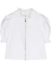 Cinq À Sept Anabella Short-sleeve Zip-front Jacket In White