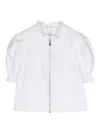 Cinq À Sept Anabella Short-sleeve Zip-front Jacket In White