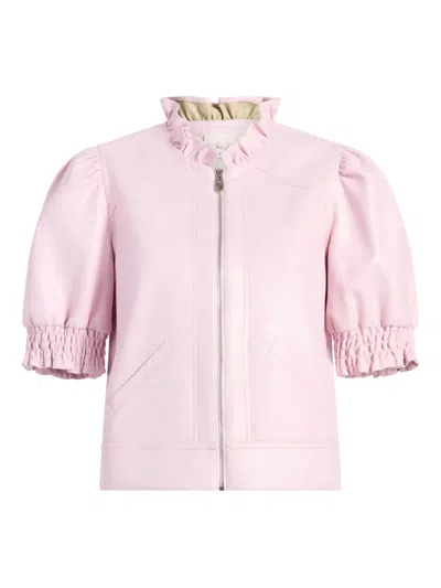 Cinq À Sept Anabella Ruffled Sleeve Jacket In Pink
