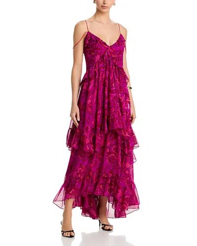 Cinq À Sept Anahi Paisley Bloom Ruffle Maxi Dress In Pink