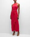 Cinq À Sept Andie Sleeveless Wrap-skirt Midi Dress In Camilla Red