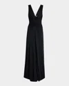 Cinq À Sept Ansey Sleeveless Twist-front Gown In Black