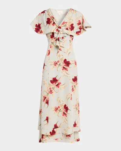 Cinq À Sept Anthony Wilted Poppy Maxi Dress In White