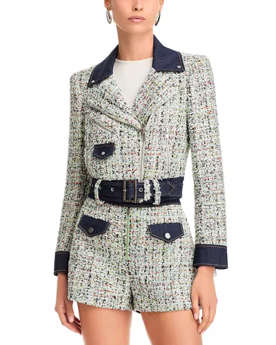 Cinq À Sept Cinq A Sept Anya Boucle Moto Jacket In Patina Multi